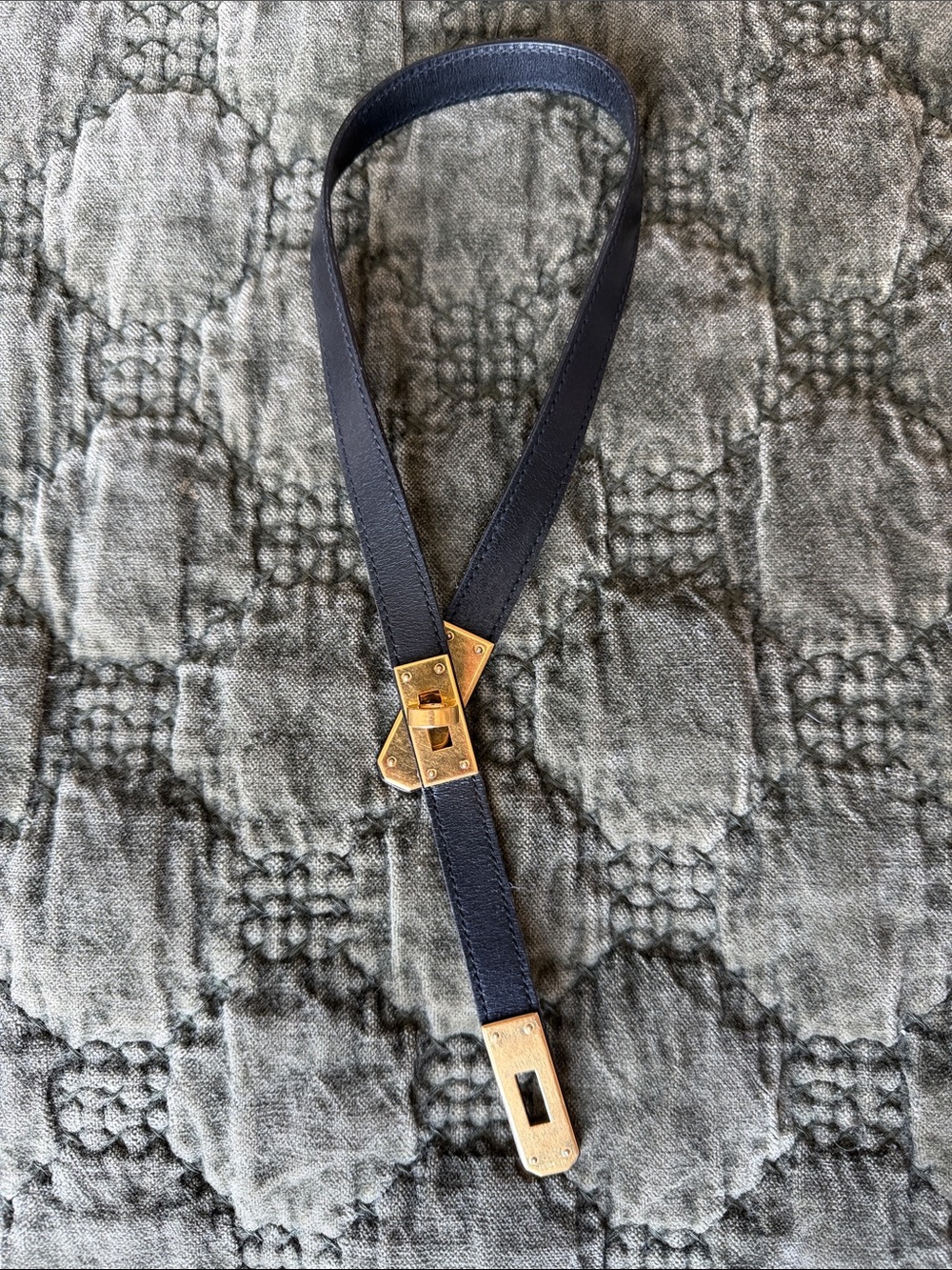 Hermes Black Kelly Necklace